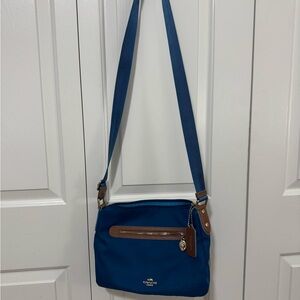 Coach Teal and Tan Crossbody Bag
